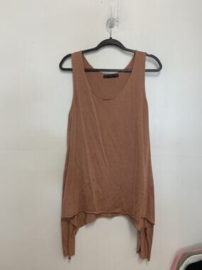 Peruvian Connection Orange Knit Oversized Tank Size XL